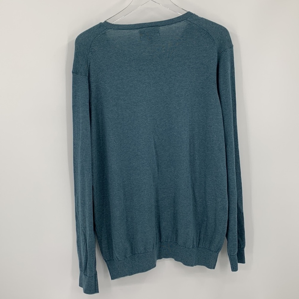 Bonobos Feder stripe topaz blue micro cotton sweater men new XL X-Large View 5